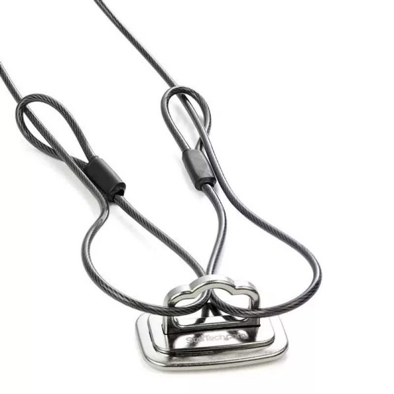 StarTech.com Anclaje de cable de seguridad para portátil – Grande, acero, plata