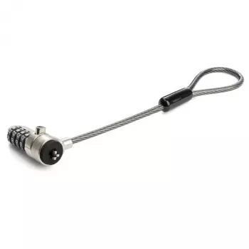 StarTech.com Lazo de extensión universal para candado de cable de portátil – 15 cm (6 pulgadas) antirrobo con candado de combinación de 4 dígitos y ranura K – Cable de seguridad para ordenador para crear un candado de doble/múltiple cabeza para varios dispositivos