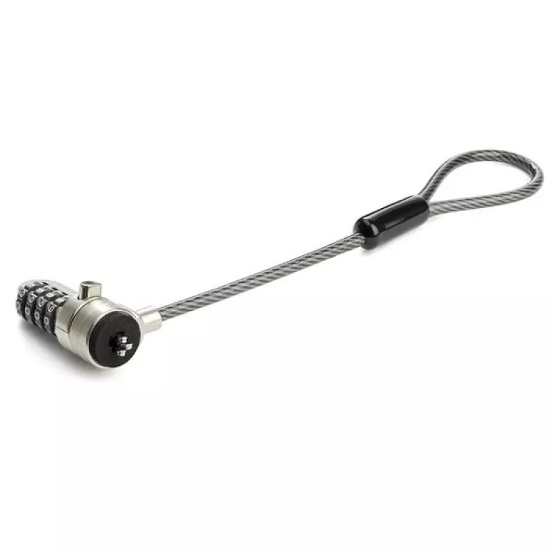 StarTech.com Lazo de extensión universal para candado de cable de portátil – 15 cm (6 pulgadas) antirrobo con candado de combinación de 4 dígitos y ranura K – Cable de seguridad para ordenador para crear un candado de doble/múltiple cabeza para varios dispositivos