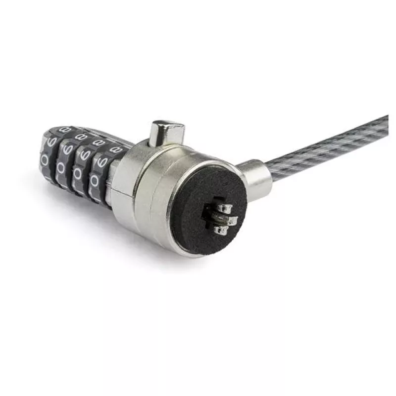StarTech.com Lazo de extensión universal para candado de cable de portátil – 15 cm (6 pulgadas) antirrobo con candado de combinación de 4 dígitos y ranura K – Cable de seguridad para ordenador para crear un candado de doble/múltiple cabeza para varios dispositivos