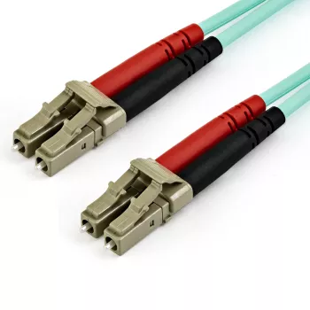 StarTech.com Cable de fibra óptica multimodo LC/UPC a LC/UPC OM3 de 7 m (22 ft), cable de fibra zipcord full duplex 50/125 µm, 100G, baja pérdida de inserción, cable jumper de fibra óptica LSZH