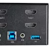 StarTech.com Conmutador KVM HDMI de doble monitor de 2 puertos – 4K 60 Hz Ultra HD HDR – Conmutador KVM HDMI 2.0 4K de sobremesa con hub USB 3.0 de 2 puertos (5 Gbit/s) y 4x USB 2.0 HID, audio – Conmutación por teclas de acceso rápido – TAA