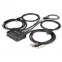 StarTech.com Conmutador KVM HDMI de 2 puertos - 4K 60Hz - Conmutador KVM USB de sobremesa UHD/Ultra HD compacto de dos puertos con cables integrados de 1,2 m y audio - Alimentado por bus y conmutación remota - MacBook ThinkPad
