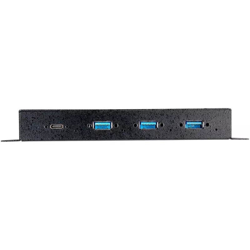 StarTech.com Hub USB C de 4 puertos 10Gbps – Hub USB Type-C industrial de metal con 3xUSB-A y 1xUSB-C – Protección ESD y contra sobretensión – Host USB-C o USB-A – Hub USB 3.2/3.1 Gen 2 autoalimentado y montable