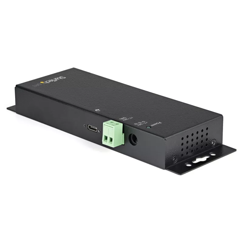 StarTech.com Hub USB C de 4 puertos 10Gbps – Hub USB Type-C industrial de metal con 3xUSB-A y 1xUSB-C – Protección ESD y contra sobretensión – Host USB-C o USB-A – Hub USB 3.2/3.1 Gen 2 autoalimentado y montable