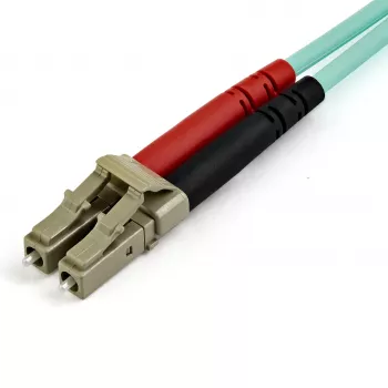 StarTech.com Cable de fibra óptica multimodo LC/UPC a LC/UPC OM4 de 15 m, fibra zipcord LOMMF/VCSEL 50/125 µm, 100G, baja pérdida de inserción – Cable jumper de fibra óptica LSZH