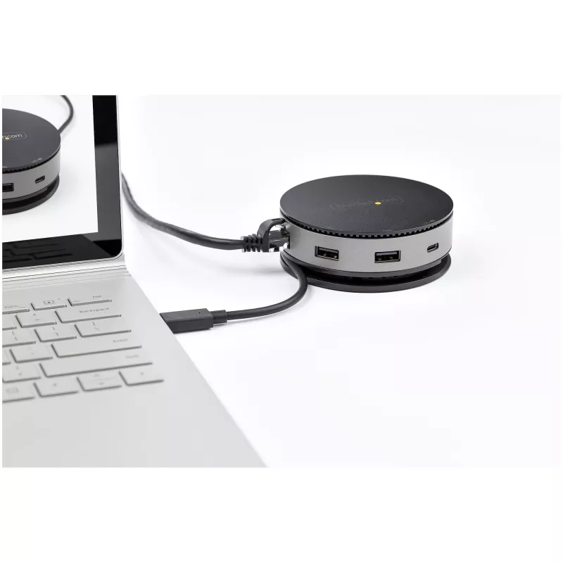 StarTech.com Adaptador multipuerto USB-C - Mini dock USB 3.1 Gen 2 10 Gbit/s Type-C con HDMI/DisplayPort 4K 60Hz o VGA 1080p - PD pass-through de 75 W, hub USB de 3 puertos, GbE - Docking station móvil