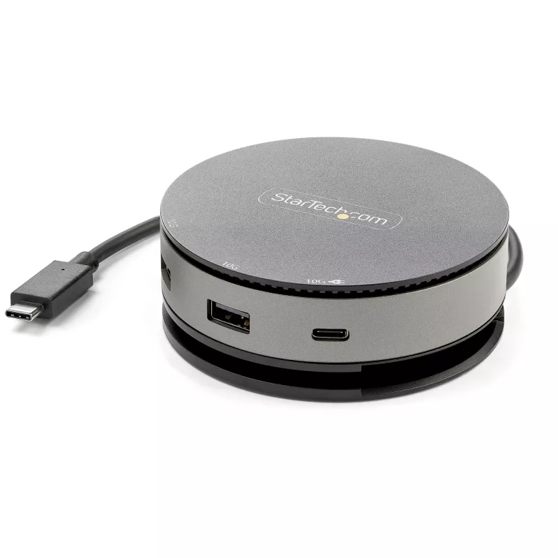StarTech.com Adaptador multipuerto USB-C - Mini dock USB 3.1 Gen 2 10 Gbit/s Type-C con HDMI/DisplayPort 4K 60Hz o VGA 1080p - PD pass-through de 75 W, hub USB de 3 puertos, GbE - Docking station móvil