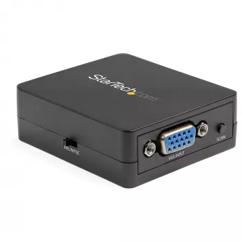 StarTech.com Convertidor VGA a RCA y S-Video - Alimentación por USB, convertidor de vídeo activo, negro, CE, FCC, REACH, 1920 x 1080 píxeles, 640 x 480, 1920 x 1080 píxeles, 60 Hz