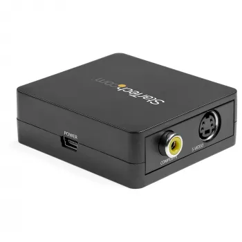 StarTech.com Convertidor VGA a RCA y S-Video - Alimentación por USB, convertidor de vídeo activo, negro, CE, FCC, REACH, 1920 x 1080 píxeles, 640 x 480, 1920 x 1080 píxeles, 60 Hz