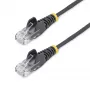 StarTech.com Cable CAT6 de 2,5 m – Delgado – Conectores RJ45 sin lengüeta – Negro