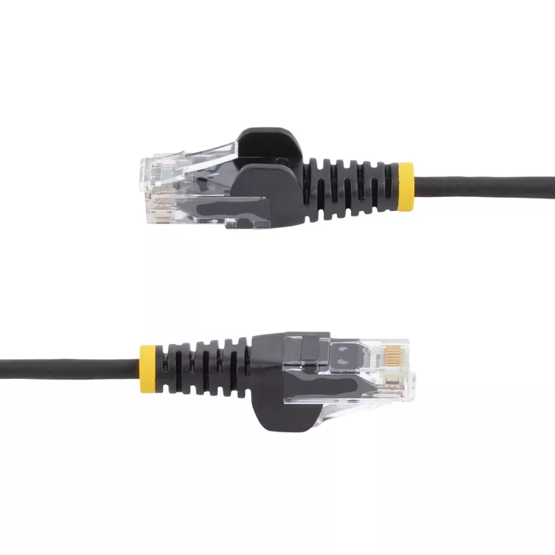 StarTech.com Cable CAT6 de 2,5 m – Delgado – Conectores RJ45 sin lengüeta – Negro