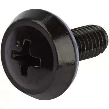StarTech.com Pack de 50 tuercas de jaula y tornillos con arandelas para rack de servidor 10-32 – Kit de hardware de montaje en rack – Tuercas de clip/jaula y tornillos para agujeros cuadrados – Negro – TAA