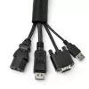 StarTech.com Funda de gestión de cables de 4,6 m - Enrollador de cables flexible en espiral - Funda expandible de 1,0-1,5 pulgadas de diámetro - Organizador/protector/ocultador de cables de poliéster - Organizador de cables negro recortable