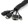 StarTech.com Funda de gestión de cables de 4,6 m - Enrollador de cables flexible en espiral - Funda expandible de 1,0-1,5 pulgadas de diámetro - Organizador/protector/ocultador de cables de poliéster - Organizador de cables negro recortable