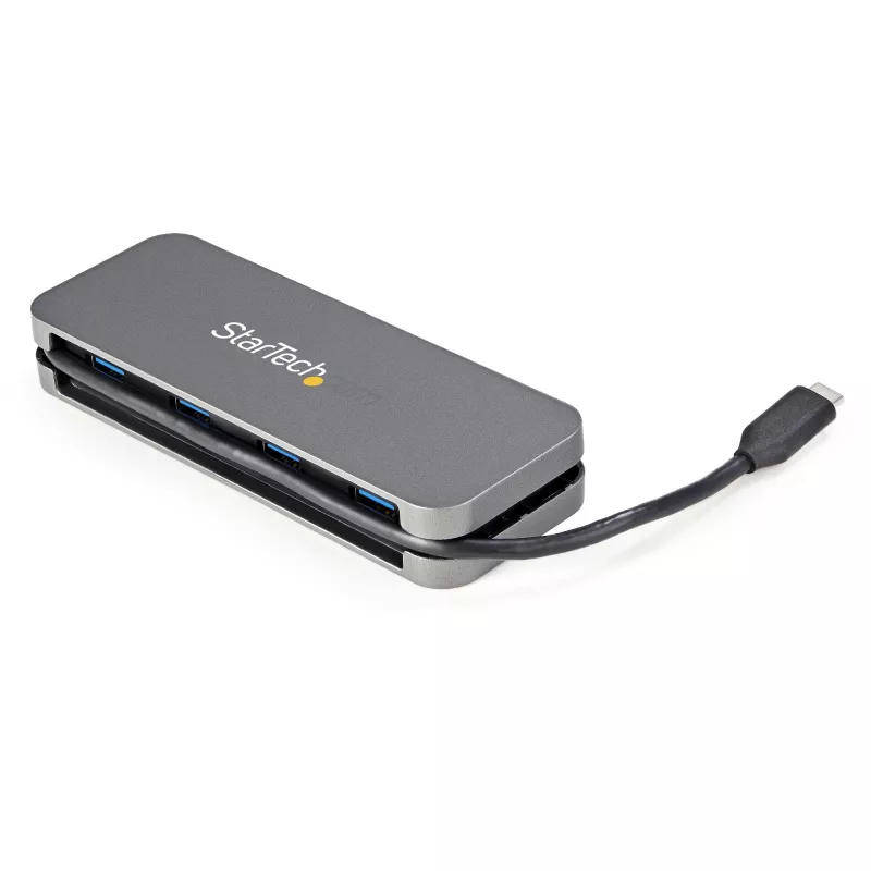 StarTech.com Hub USB C de 4 puertos - 4x USB-A - Hub USB 3.0 Type-C - USB 3.2 Gen 1 (5Gbps) - Hub USB-C a USB-A portátil alimentado por bus para portátil - Cable de 11.2 pulgadas (28,5 cm) con gestión de cables