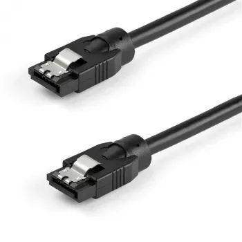 StarTech.com Cable SATA redondo de 0,6 m, 0,6 m, SATA III, SATA 7 pines, SATA 7 pines, macho/macho, negro