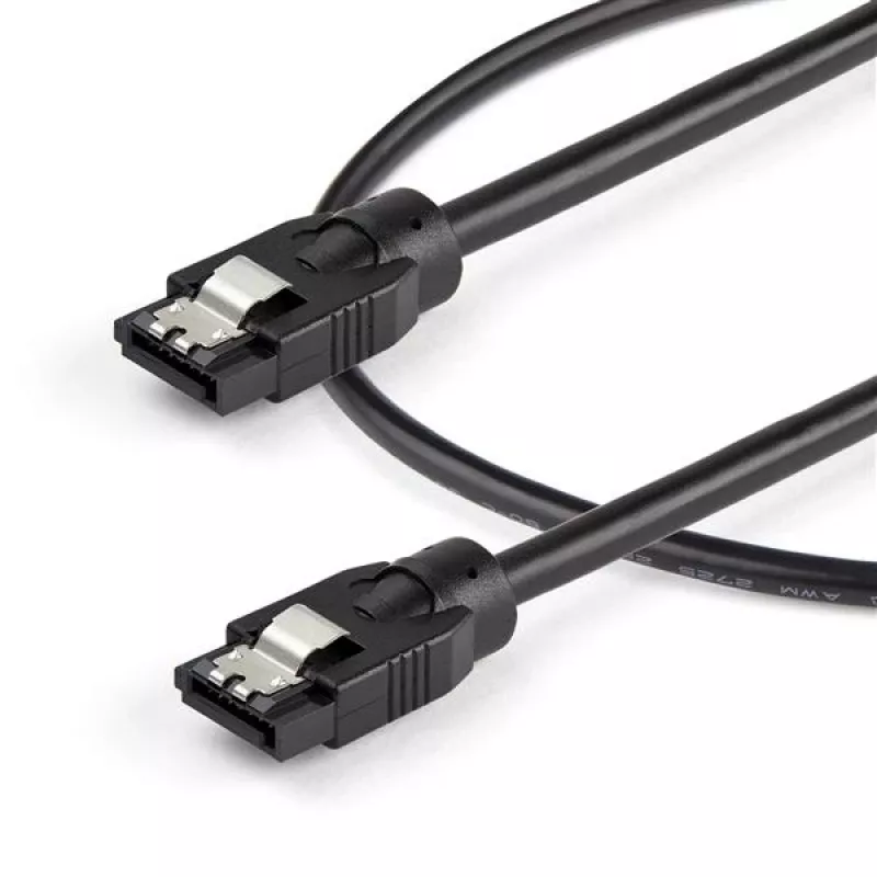 StarTech.com Cable SATA redondo de 0,6 m, 0,6 m, SATA III, SATA 7 pines, SATA 7 pines, macho/macho, negro