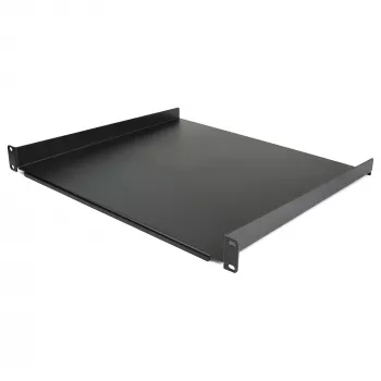 StarTech.com Estante para rack de servidor 1U - Estante de montaje en rack universal con brazo en voladizo para rack y armario de red de 19 pulgadas - Acero de alta resistencia – Capacidad de carga 20 kg - Bandeja de 16 pulgadas de profundidad, negro