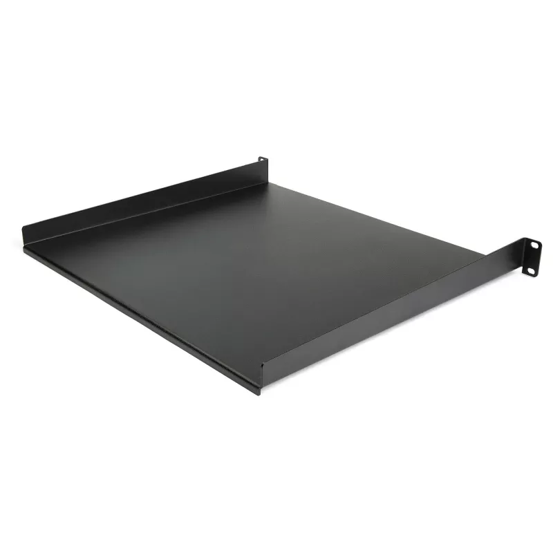 StarTech.com Estante para rack de servidor 1U - Estante de montaje en rack universal con brazo en voladizo para rack y armario de red de 19 pulgadas - Acero de alta resistencia – Capacidad de carga 20 kg - Bandeja de 16 pulgadas de profundidad, negro