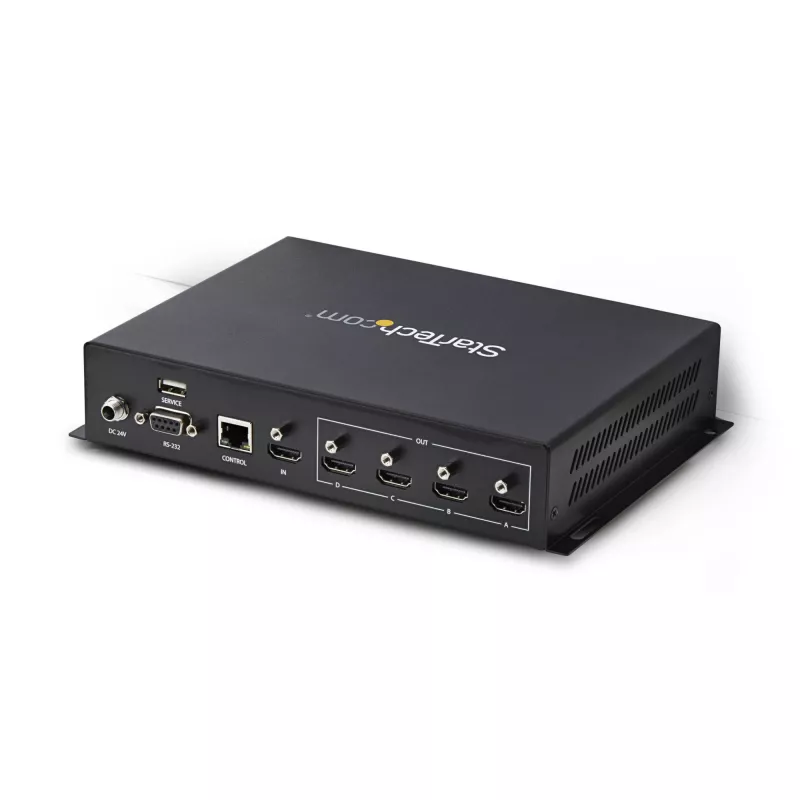 StarTech.com Controlador de videowall HDMI 2x2 – Entrada de vídeo HDMI 2.0 4K 60Hz a 4x salidas 1080p – Procesador de videowall para múltiples pantallas – Splitter de videowall – Control RS232/Ethernet