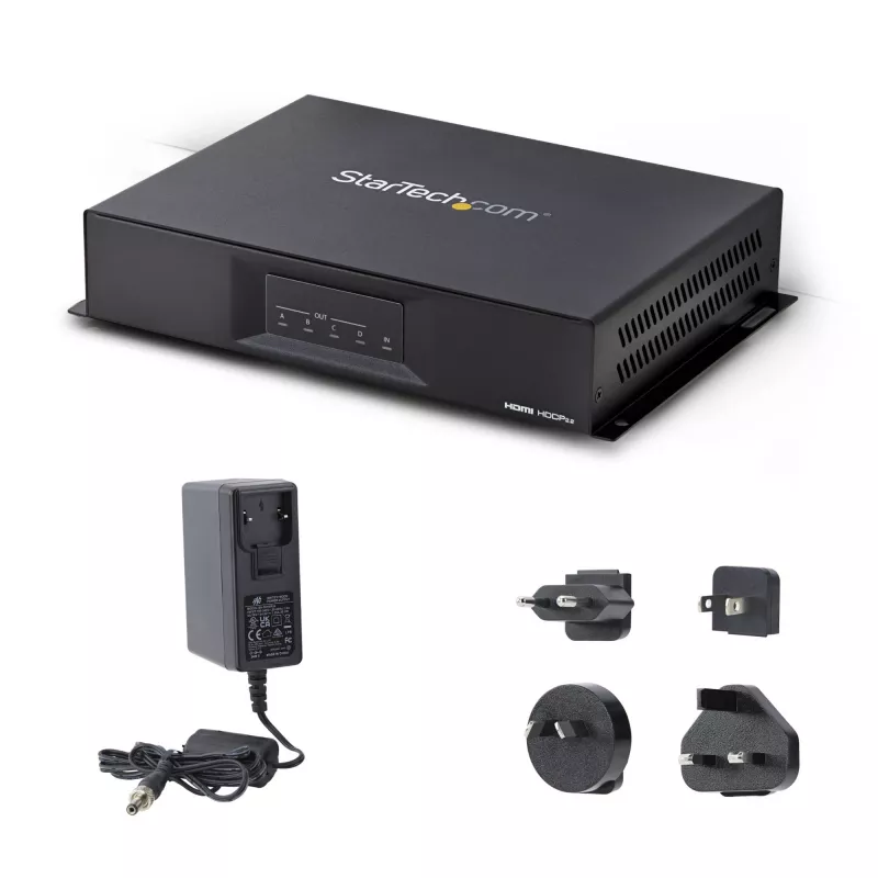 StarTech.com Controlador de videowall HDMI 2x2 – Entrada de vídeo HDMI 2.0 4K 60Hz a 4x salidas 1080p – Procesador de videowall para múltiples pantallas – Splitter de videowall – Control RS232/Ethernet