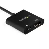 StarTech.com Adaptador USB-C a DisplayPort con Power Delivery – Convertidor de vídeo USB Type-C a DP 1.4 8K 60 Hz / 4K 120 Hz con carga pass-through PD de 60 W – HBR3 – Compatible con Thunderbolt 3