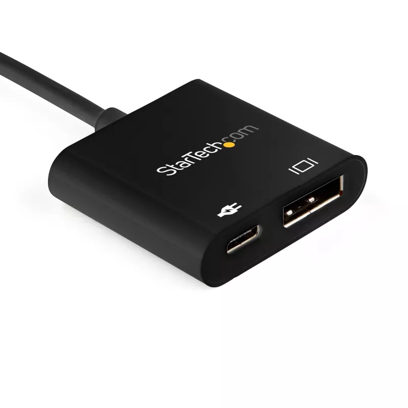 StarTech.com Adaptador USB-C a DisplayPort con Power Delivery – Convertidor de vídeo USB Type-C a DP 1.4 8K 60 Hz / 4K 120 Hz con carga pass-through PD de 60 W – HBR3 – Compatible con Thunderbolt 3