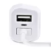 StarTech.com Cargador de coche Lightning con cable en espiral, cable en espiral Lightning de 1 m, 12 W, blanco, adaptador de carga de coche USB de 2 puertos para teléfonos y tablets, cargador de coche USB dual para iPhone