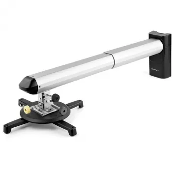 StarTech.com Soporte de pared universal para proyector - Soporte para proyector compatible con proyectores de tiro corto y ultra corto de hasta 15 kg - Inclinable/Giratorio/Orientable - Distancia ajustable a la pared de 42 cm a 70,5 cm - TAA