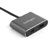 StarTech.com Adaptador de vídeo multipuerto USB-C – Adaptador de monitor USB-C a HDMI 2.0 o Mini DisplayPort 1.2 4K 60 Hz – Convertidor de pantalla USB Type-C 2 en 1 HDMI/MDP HBR2 HDR – Compatible con TB3