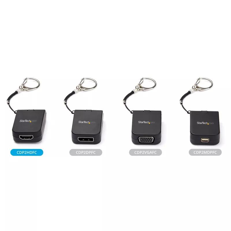 StarTech.com Adaptador USB-C a HDMI compacto – Convertidor de pantalla de vídeo USB Type-C a HDMI 4K 30Hz con anilla para llavero – Dongle USB-C DP Alt Mode a monitor HDMI – Compatible con Thunderbolt 3