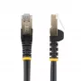 StarTech.com Cable Ethernet CAT6a de 7,5 m – Cable patch RJ45 sin lengüeta blindado 10 Gigabit 100W PoE – Cable de red STP 10GbE con alivio de tensión – Negro probado individualmente/cableado certificado UL/TIA