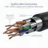 StarTech.com Cable Ethernet CAT6a de 7,5 m – Cable patch RJ45 sin lengüeta blindado 10 Gigabit 100W PoE – Cable de red STP 10GbE con alivio de tensión – Negro probado individualmente/cableado certificado UL/TIA