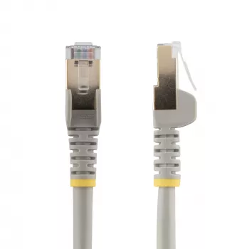 StarTech.com Cable Ethernet CAT6a de 7,5 m – Cable patch RJ45 sin lengüeta blindado 10 Gigabit 100W PoE – Cable de red STP 10GbE con alivio de tensión – Gris probado individualmente/cableado certificado UL/TIA