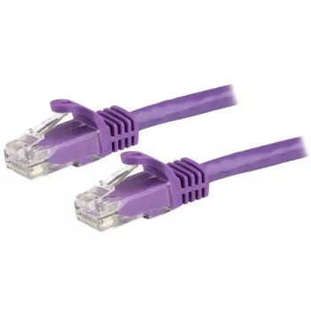 StarTech.com Cable Ethernet CAT6 de 1,5 m – Morado, Cable Ethernet Gigabit CAT 6 – 250 MHz, 100 W PoE, RJ45 UTP, Cable de red/parcheo, snagless con alivio de tensión, probado individualmente