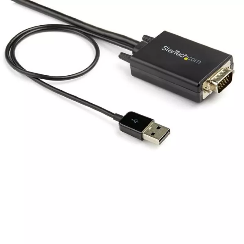 StarTech.com Cable convertidor VGA a HDMI de 2 m con soporte de audio USB y alimentación – Cable adaptador de vídeo analógico a digital para conectar un PC VGA a un monitor HDMI – Cable de monitor 1080p macho a macho