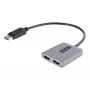 StarTech.com Hub DP a Dual HDMI MST - Dual HDMI 4K 60Hz - Adaptador DisplayPort multipantalla con cable de 30 cm - Hub Multi Stream Transport DP 1.4, DSC | HBR3 - Splitter DP a HDMI
