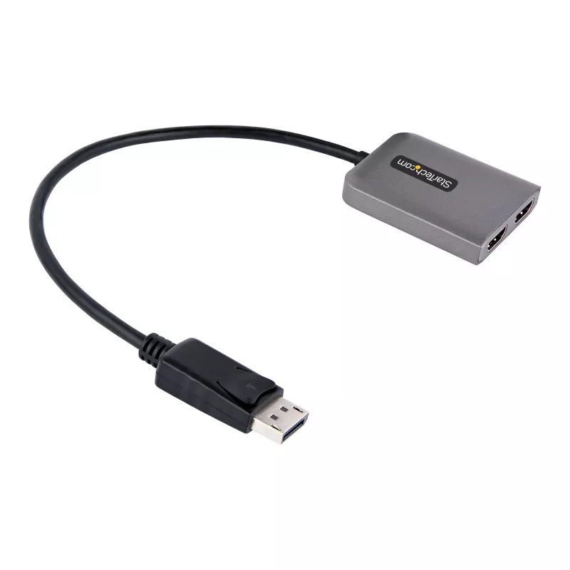 StarTech.com Hub DP a Dual HDMI MST - Dual HDMI 4K 60Hz - Adaptador DisplayPort multipantalla con cable de 30 cm - Hub Multi Stream Transport DP 1.4, DSC | HBR3 - Splitter DP a HDMI
