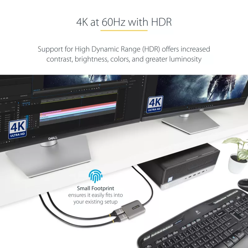 StarTech.com Hub DP a Dual HDMI MST - Dual HDMI 4K 60Hz - Adaptador DisplayPort multipantalla con cable de 30 cm - Hub Multi Stream Transport DP 1.4, DSC | HBR3 - Splitter DP a HDMI