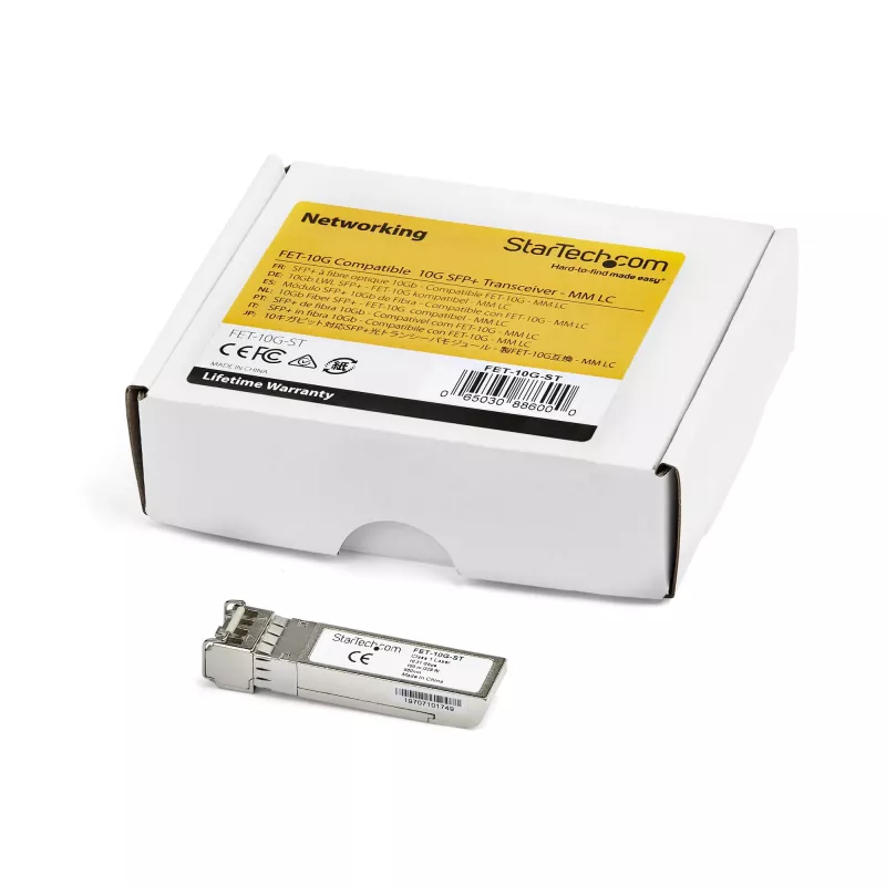 StarTech.com Módulo SFP+ compatible con Cisco FET-10G - 10GBASE-USR - Transceptor óptico de fibra multimodo MMF 10GbE - 10GE Gigabit Ethernet SFP+ - LC 100 m - 850 nm - DDM Cisco Nexus 2000