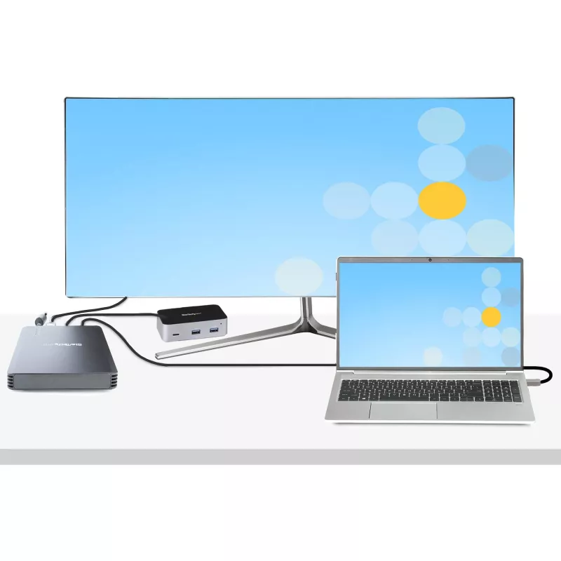 StarTech.com Carcasa Thunderbolt 3 NVMe de 4 bahías, Para unidades SSD M.2 NVMe, 1x DisplayPort Vídeo/ 2x Puertos TB3 Downstream, 40 Gbit/s, Fuente de alimentación de 72W, Carcasa externa para disco duro