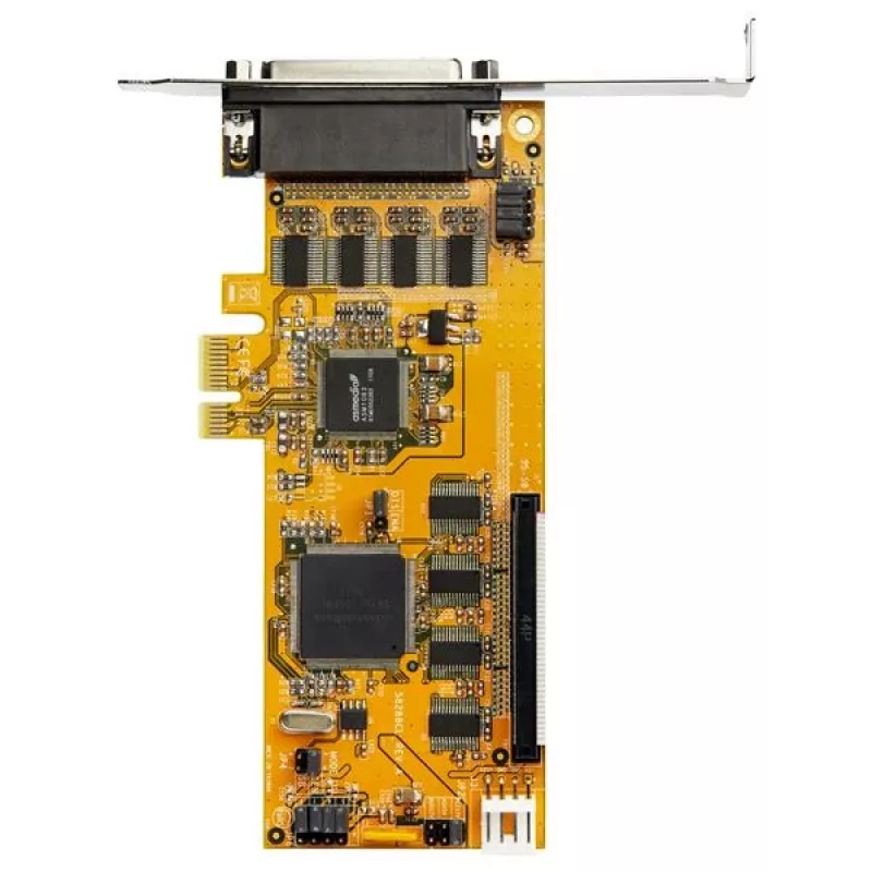 StarTech.com Tarjeta adaptadora serie RS232 PCI Express de 8 puertos, tarjeta serie PCIe RS232, UART 16C1050, tarjeta controladora/expansora serie DB9 de perfil bajo, protección ESD de 15 kV, solo Windows – TAA