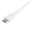 StarTech.com Cable de carga USB-A a USB-C de 2 m – Cable de datos USB 2.0 a USB Type-C resistente de carga rápida y sincronización – Funda TPE duradera fibra de aramida M/M 3A Blanco – Samsung S10, iPad Pro, Pixel