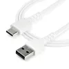 StarTech.com Cable de carga USB-A a USB-C de 1 m – Cable resistente de carga rápida y sincronización USB 2.0 a USB Type-C – Funda TPE resistente con fibra de aramida M/M 3A Blanco – Samsung S10, iPad Pro, Pixel