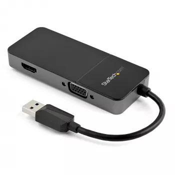 StarTech.com Adaptador USB 3.0 a HDMI y VGA - Adaptador convertidor multipuerto USB Type-A de doble monitor 4K/1080p - Tarjeta gráfica de vídeo externa para múltiples pantallas - Adaptador USB multidisplay