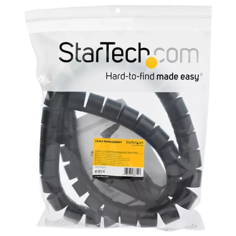 StarTech.com Manguito de gestión de cables de 1,5 m (4,9 ft.) – Espiral – 45 mm (1,8 in.) de diámetro
