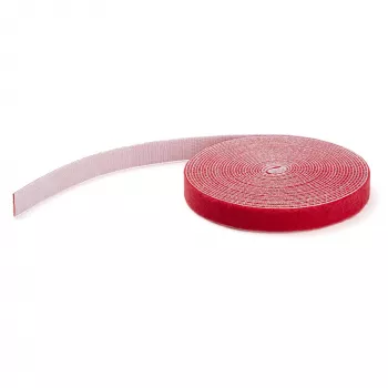 StarTech.com Rollo de cinta de velcro de 15,2 m – bridas recortables reutilizables – tira industrial de fijación de cables / bandas de tela ajustables Rojo / bandas de gestión de cables autoadhesivas