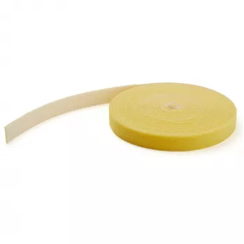 StarTech.com rollo de cinta de velcro de 15,2 m - bridas reutilizables cortables - rollo industrial de cinta de fijación de cables / envolturas textiles ajustables amarillas / cintas de gestión de cables autoadhesivas reutilizables