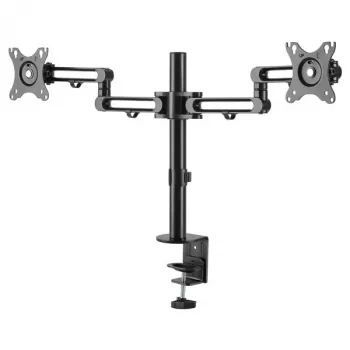 StarTech.com soporte de mesa para doble monitor - brazo de monitor con abrazadera de mesa compatible con VESA para pantallas de hasta 32 pulgadas - brazo de monitor articulado ergonómico - ajustable en altura/inclinación/giro/rotación